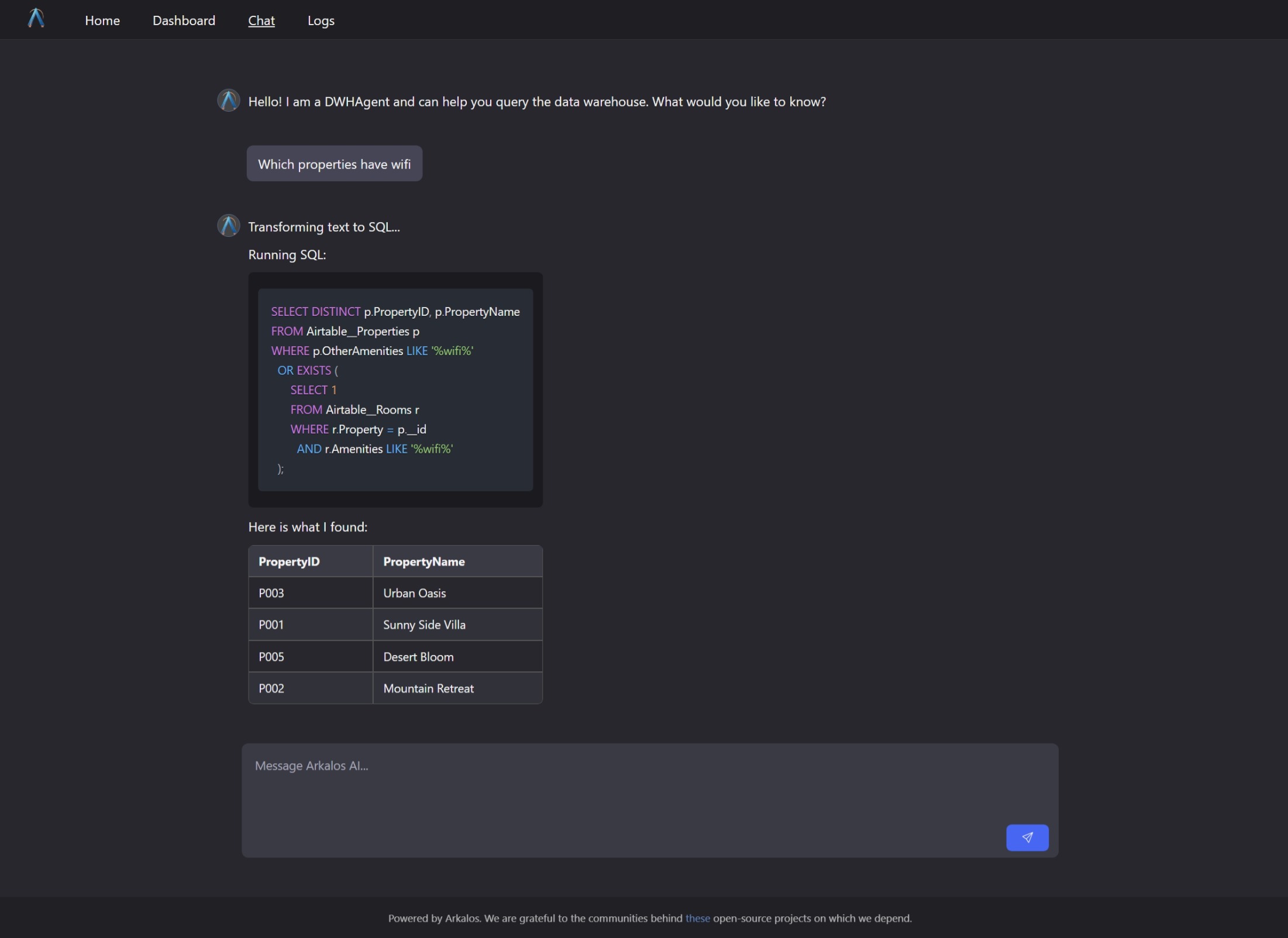 Python & React AI Chat & Agent UI - Arkalos